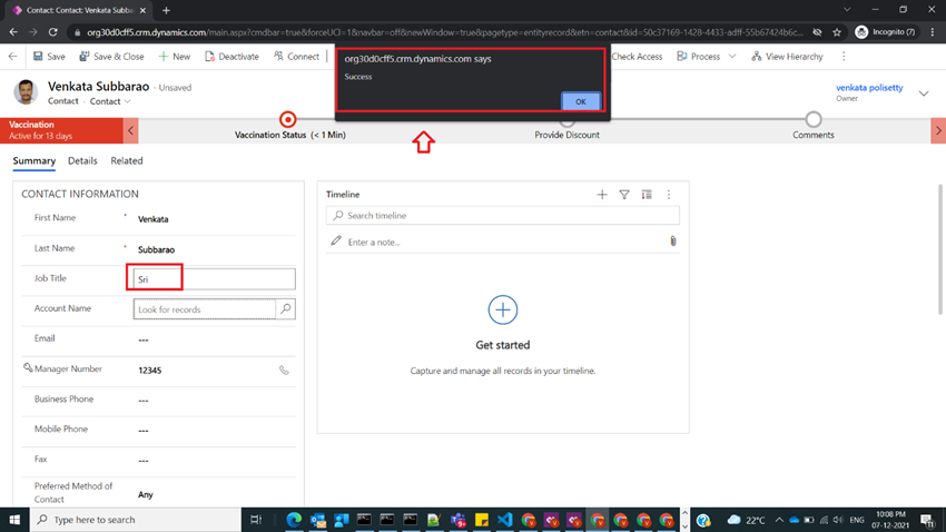 Move to Next Stage using JavaScript in BPF